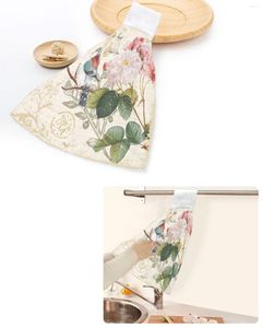 Serviette vintage lettre oiseau rose fleur rétro serviettes de main maison cuisine salle de bain suspendue