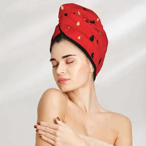 Handdoek watermeloenpatroon Haar Bad Tulband Wrap Snel droog voor Drying Women Girls Badkamer