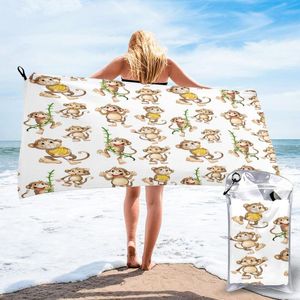 Serviette de bain portable Happy Monkey, douce et absorbante, Unique pour la maison, cadeaux de salle de bain pour femmes