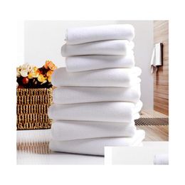 Serviette blanche El Soft Microfibre Tissu Accueil Nettoyage Visage Salle de bain Main Cheveux Bain Drop Livraison Maison Jardin Textiles de maison Dhrqx