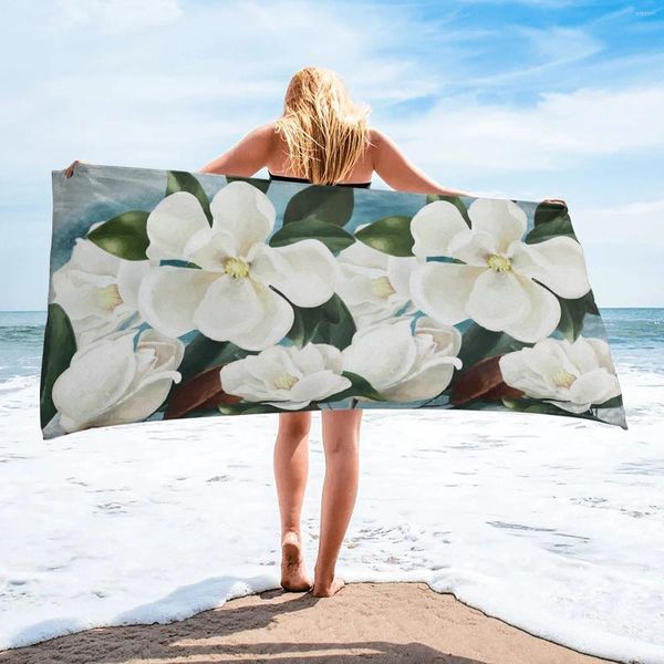 Serviette blanche fleurs d'huile peinture pour adultes à la maison la plage de natation d'été