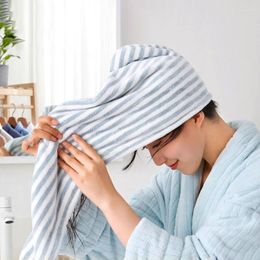 Handdoek vrouwen badkamer haarhanddoeken superabsorberende sneldrogende microfiber bad vaste kleur droge dop streep 25x65 cm