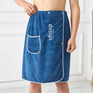 Handdoek wrap-around mannen absorberende snelle droge badwikkel met beveiligde gesp geworden /pocket sauna douche voor sportschool spa
