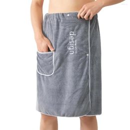 Enveloppement de serviette Mentes de salle de bain masculine à sec avec une poche de boucle sécurisée pour le spa de gym Absorbant de douche de sauna