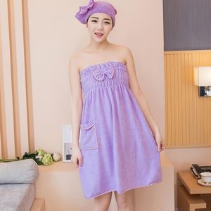 Handdoek Xc Ushio Wearable Woman Bath with Hair Cap Fashion Design Microfiber Magic Soft Swimming Beach Handdoeken Toallas Aankomst