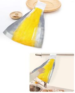 Serviette jaune gris abstrait art peinture de peinture à l'huile serviettes à main de la cuisine maison salle de bain suspendue à trésors absorbants essuie personnalisée