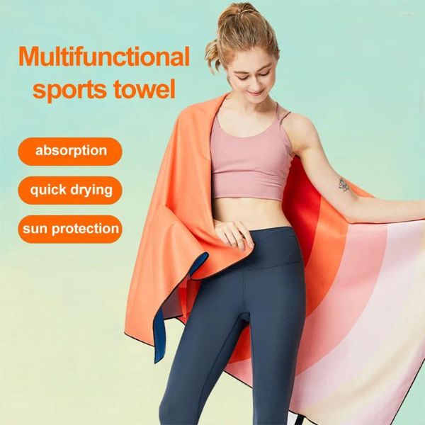 Toalla de yoga deportes de doble cara absorbente secado rápido microfibra natación bañera fría sauna de sauna tamaño gran tamaño