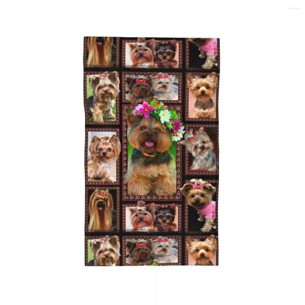 Serviette Yorke Dog Yorkshire Terrier Face Serviettes de douche en coton et lin doux personnalisées