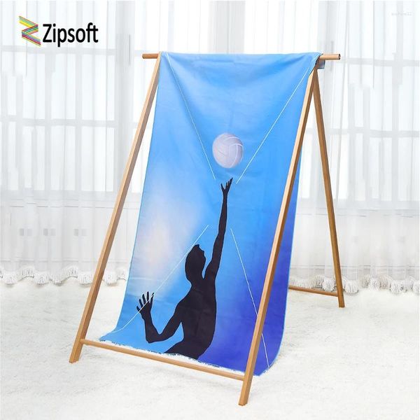 Serviette zipsoft plage microfibre motif de volley-ball sec rapide grande taille 80 160 cm de camping imprimé sport de voyage