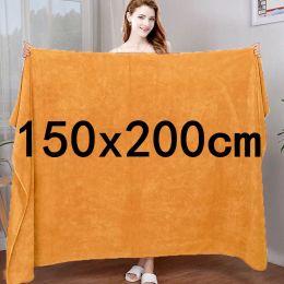 Serviettes 150x200 cm épaissies, pelucheuse, lisse et douce, serviette de bain rapide douloureux, serviette de bain en microfibre surdimensionnée