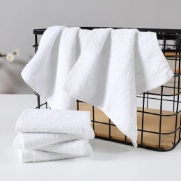 Handdoeken 4 stks 28x28 cm klein vierkante wit zacht terry katoen zacht absorberend hotel multifunctionele reinigingshanddoek