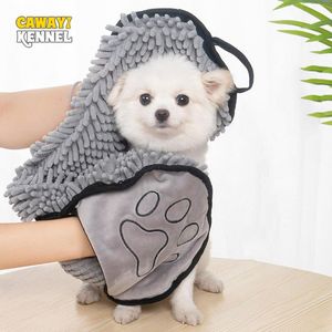 Toallas Caseta de Cawayi Secado rápido Microfibra absorbente Perro mascota Toalla de baño absorbente Perros Toalla de secado fuerte Suministros de limpieza Albornoz