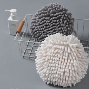Handdoeken Chenille handdoek snel drogen zachte keuken badkamer hangring kleine handdoekbal absorberende microvezelhanddoek