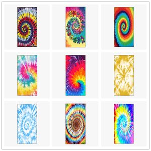 Tie Dye Handdoeken voor Bad Regenboog Zwemmen Camping Handdoek Sport Kleurrijke Patroon Vierkante Strand Towels Drukken Volwassen Zachte Toweling CGGY45