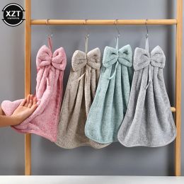 Toallas nuevas toallas de mano de terciopelo de coral bowknot para para baño de cocina microfibra suave para telas de limpieza seca y seca