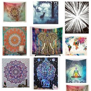 Handdoeken gewaden 150x130cm Tapestries zomer Boheemse mandala strandhanddoekdoekdoekdoekdoekdoekje folk-custom yoga mat olifant print sjaalbad 40 kleuren otmlt