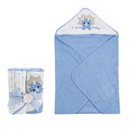 Serviettes Robes 2 pièces/lot bébé serviette de bain à capuche coton doux 76*76 cm serviettes de plage de natation cadeaux de douche de bébé enfants Robe de bain 231006