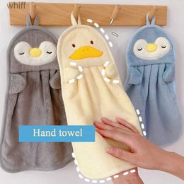 Toallas Batas Toalla de mano para bebé Puede colgar una toalla absorbente Lindo pingüino Pato Agradable para la piel y suave para niños Toallas Albornoz Textiles para el hogar L231123