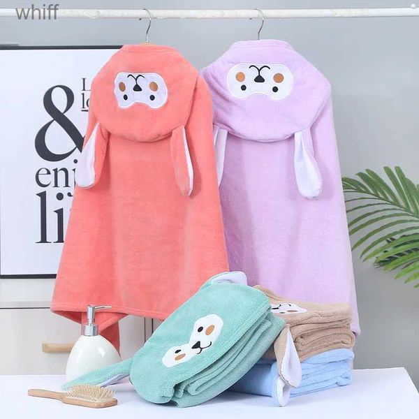 Toallas Batas Bebé Recién nacido Toalla de baño con capucha Coral Fleece Albornoz absorbente de agua Swaddle Toallas de baño Bañarse Manta suave Animales de dibujos animadosL231123