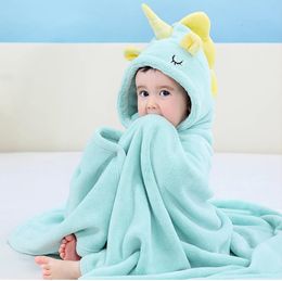 Serviettes Robes BBET born attache kangourou pour bébé couverture en coton polaire couverture bébé peignoir avec chapeau absorbant couverture chaude enfants serviette de bain 80*125 CM 231006