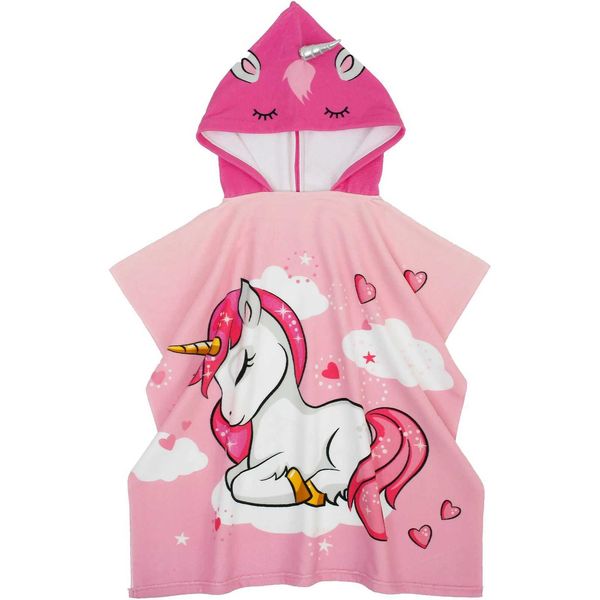 Serviettes robes dessin animé serviette de bain à capuche avec sac de rangement super absorbant serviette de plage rapide et confortable serviette de salle de bain pour enfants doux et confortable 2404