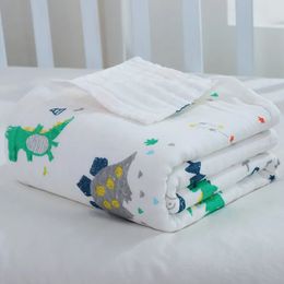 Serviettes Robes Dessin animé carré serviette de bain absorbante pour enfants doux respirant bébé serviette de bain maison 6 couches coton gaze born serviette de bain 231006