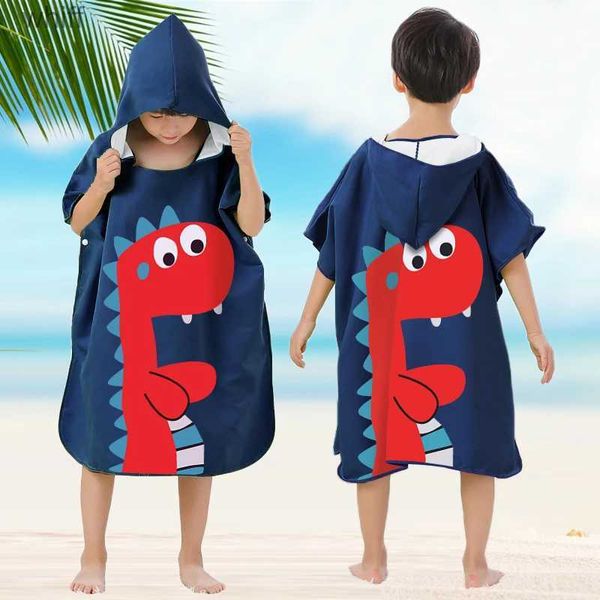 Serviettes Peignoirs Serviette de bain pour enfants Serviette de sport absorbante à séchage rapide Peignoir portable Cape Voyage Serviette de plage en bord de mer portable L231123