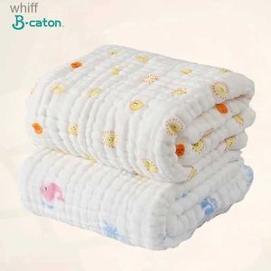 Towels Robes Cotton Baby Bath Towel Boys Girls Towel Blanket For Newborn Baby Bathrobe 6 Layers Gauze Washcloth Infant SwaddleL231123