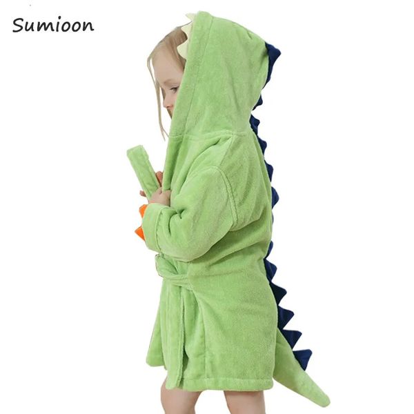 Mignon bébé peignoirs pour filles pyjamas enfants dinosaure à capuche serviette de plage garçons peignoir de bain pyjamas bébé vêtements de nuit enfants vêtements 231007