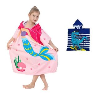 Handdoeken gewaden dinosaurus strandhanddoek met kap 3-10 jaar oude jongens en meisjes met een handdoek voor de hapjes Kinderbad met trekkoord Bagl2404