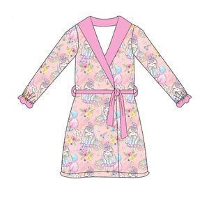 Handdoeken Badjassen mode Pasen Meisjeskleding serie om buiten te dragen Nachtjapon Roze konijntje Melkzijde 231215