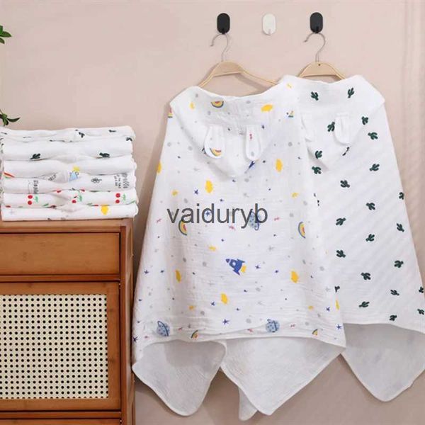 Serviettes Robes Augmentation épaissie à capuche conception bébé serviette de bain pur coton enfants cape respirante mignon imprimé bébé universel Bathrobevaiduryb