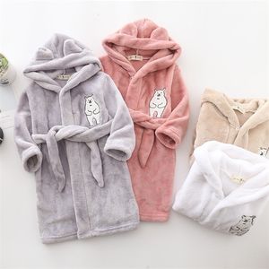 Towels Robes Kids Bathrobe for Girl Children Clothing Flannel Bath Clothes Boy Cartoon Night Pajamas For 18 years 221116