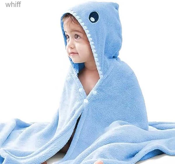 Serviettes Robes Grande serviette à capuche pour bébé avec un motif animal mignon Serviette de bain en coton épais ultra doux avec capuche pour tout-petit nouveau-né L231123