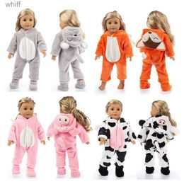 Serviettes Robes nouveaux pyjamas animaux pour poupée fille américaine de 18 pouces 45 cm notre génération poupée fille vêtements et accessoires de poupée L231123