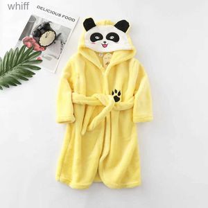 Nouveau automne hiver enfants peignoir à capuche bébé Robes de bain garçons filles dessin animé lapin Panda flanelle pyjamas à manches longues serviette RobeL231124