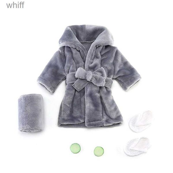 Serviettes Robes Nouveau-né Peignoir Tenues avec Serviette De Bain Tranches De Concombre Bébé Photographie Props Tenue Robe Bébé Posant Costume CadeauxL231123