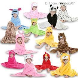 Handdoeken gewaden zachte babydekens handdoek Dierluipaard Duck genaaide vorm Pyjama's badhanddoek handdoek Hoodie pyjama's Z230819