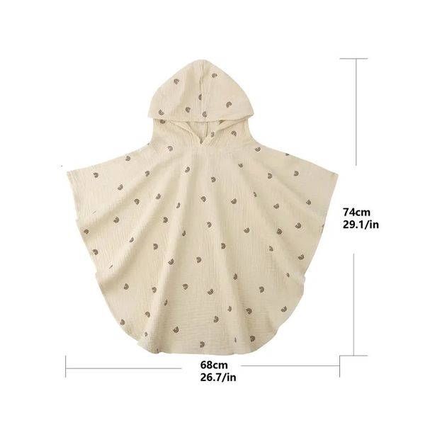 Serviettes Robes Serviette de bain en coton doux pour bébé Serviette à capuche pour enfants pour nés à 1 2 3 ans Robe pour bébé Peignoir pour enfants respectueux de la peau 74 * 68 cm 231024