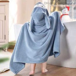 Serviettes Robes Épaisse serviette de bain mignon bébé nouveau-né super doux absorbant pur coton cape cape serviette de bain peut porter des couvertures Z230819