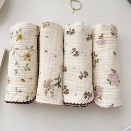Handtücher, Bademäntel, Vintage-Blumenmuster, Musselin-Waschlappen für Baby-Gesichtstücher, weiche, saugfähige Feuchttücher, Baby-Musselin-Quadrate 30 x 30 cm, 231010
