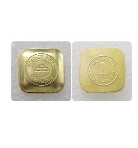 Torre 5 unids/set 1oz regalo la barra de lingotes chapada en oro de latón australiano