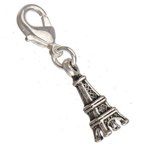 Dijes de torre con cierres metal plateado antiguo pequeño París eiffel nuevos accesorios de joyería de moda diy y collares bracel258V