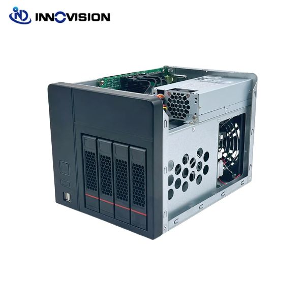 Towers 4Bay Barebone Nas Server équipé du processeur N5095 Board ITX avec une alimentation électrique de 150W en option RAM M.2 MSATA SSD
