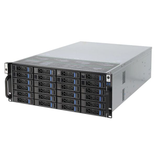 Towers 4u Rack Chassis Swap Châssis 24hdd Bay NVR IPFS Cloud Storage Server Case S46524 6 Go SAS PLANS DE DACKET PRÉPADENCE EATX Motherboard 650 mm