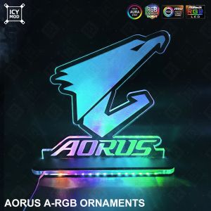 Towers Argb Aorus Figure 5v3pin Gigabyte Eagle croyant châssis décoration Aorus PC LED Rainbow Lighting Mod Acrylique d'éclairage acrylique