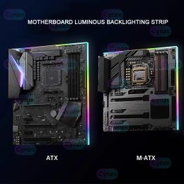 Towers Argb ATX Backlight d'E / S de la carte principale, Aura Sync Computer Host illuminé Matx Decorative Lighting Lighting Backplane Strip PC PC