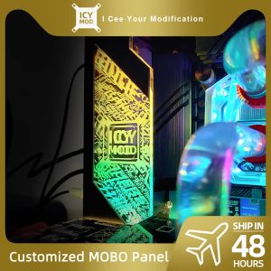 Torens diy moederbord io decoratieomslag RGB verlichtingspaneel chassis mod argb mobo i/o aanpassen mainboard cover aura synchronisatie pc -case