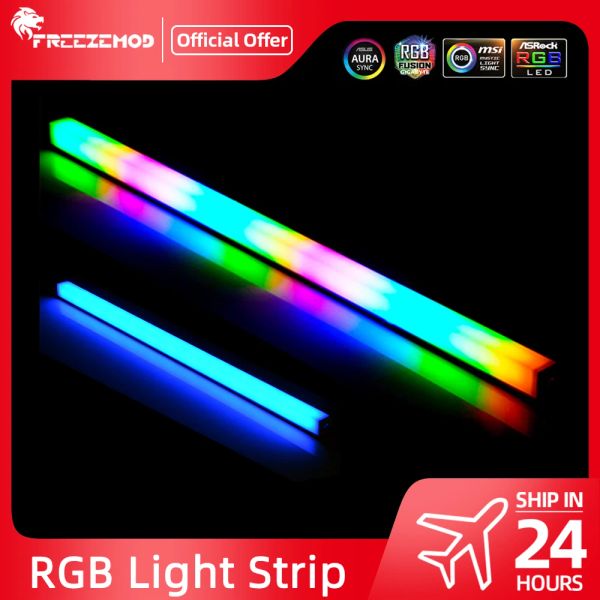 Towers Freezemod RGB LED Strip Argb Armoret Soft Light Strip 5V3pin / 12V4pin Aura Gamer Mod Chassis Magnetic Lamp 25/30/35/40 cm JXDT12C