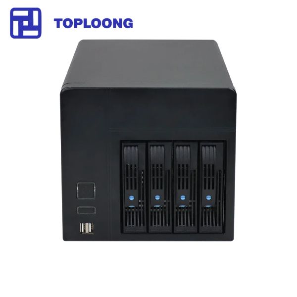 Towers Home Storage Hotswap Nas Storage Server Server Châssis IPFS Miner 4 Bays Drive 6 Go SATA Prise en charge du plan arrière